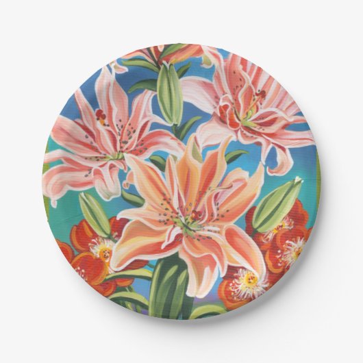 Bouquet in Border II Papieren Bordje (Voorkant)