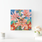 Bouquet in Border II Vierkante Klok (Huis)