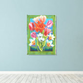Bouquet in Border III Canvas Afdruk (Insitu (Houten vloer))