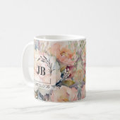 Bouquet mariage Monogramme Mug (Devant gauche)