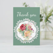 Bouquet Merci dentelle et rose Fleurs de jardin (Debout devant)