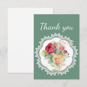 Bouquet Merci dentelle et rose Fleurs de jardin (Devant / Derrière)