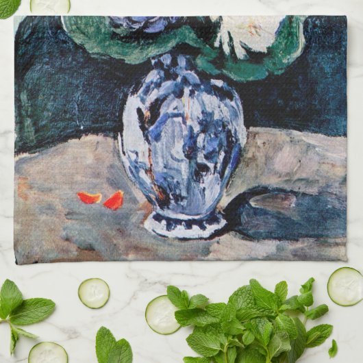 Bouquet met Little Delft, Paul Cezanne Theedoek (Gevouwen)