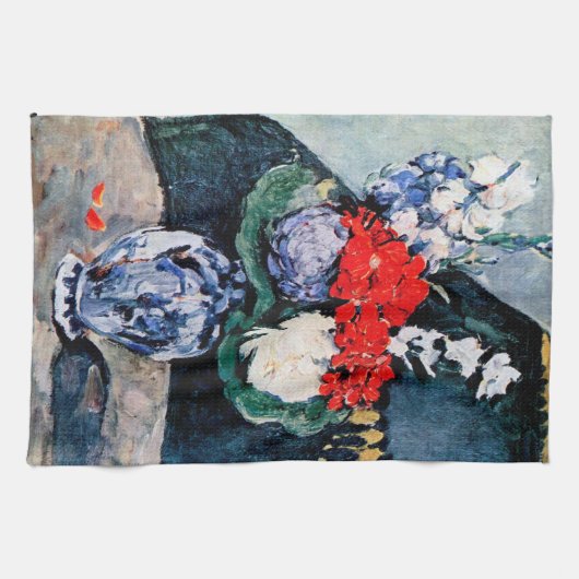 Bouquet met Little Delft, Paul Cezanne Theedoek (Horizontaal)