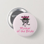 Bouquet Moeder van de Bride Ronde Button 5,7 Cm (Voorkant /achterkant)