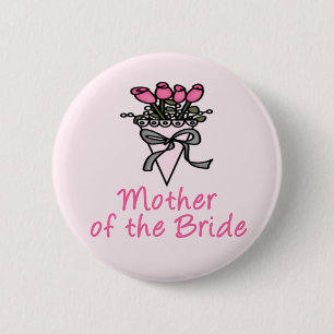 Bouquet Moeder van de Bride Ronde Button 5,7 Cm