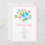 Bouquet multicolore d'aquarelle Invitation (Devant)