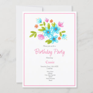Bouquet multicolore d'aquarelle Invitation