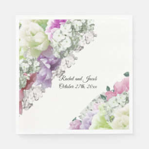 Bouquet multicolore de serviettes en papier floral