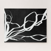 Bouquet Noir: Abstract Zwart & Wit Legpuzzel (Horizontaal)