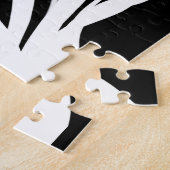 Bouquet Noir: Abstract Zwart & Wit Legpuzzel (Zijkant)