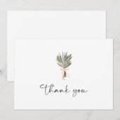 Bouquet nuptial floral Carte de remerciements cabo (Devant / Derrière)