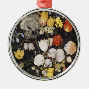 Bouquet of Flowers in een Earthenware Vase Metalen Ornament