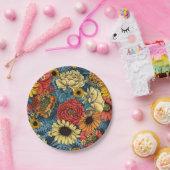 Bouquet of flowers- roses, peonies, daisien an fe papieren bordje (Feest)