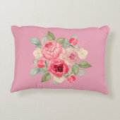 Bouquet of Painted Pink Roses Accent Kussen (Achterkant)