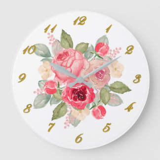 Bouquet of Pink Painted Roses and Gold Numbers  Grote Klok