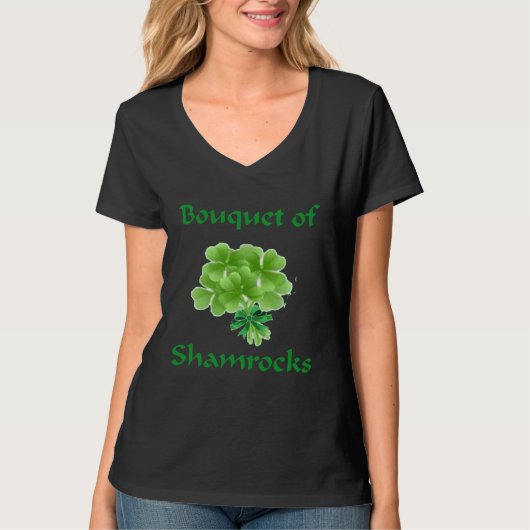 Bouquet of Shamrocks St Patrick s Day Fun T-shirt (Voorkant)