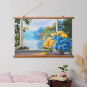 Bouquet of Spring Flowers on Window Ledge Hangend Wandkleed (Slaapkamer)