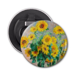 Bouquet of Sunflower Claude Monet Button Flesopener