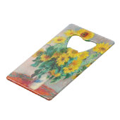 Bouquet of Sunflower Claude Monet Kredietkaart Flessenopener (Achterkant Gekanteld)