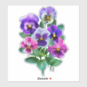 Bouquet of Violets Pansy Flowers Sticker (Vel)