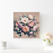 Bouquet Peony Dessin Pascal Horloge Mur Rose (Maison)