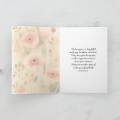 Bouquet Pink Spring Flowers Happy Birthday Kaart (Binnen)