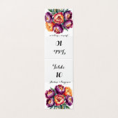 Bouquet Plum et Orange Peony Mariage Numéro de tab (Outside Unfolded)