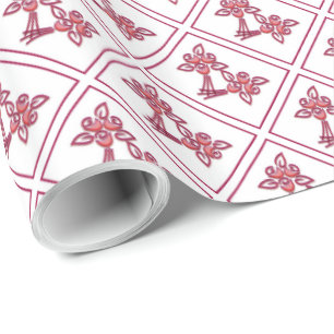 Bouquet Print Red Cadeaupapier