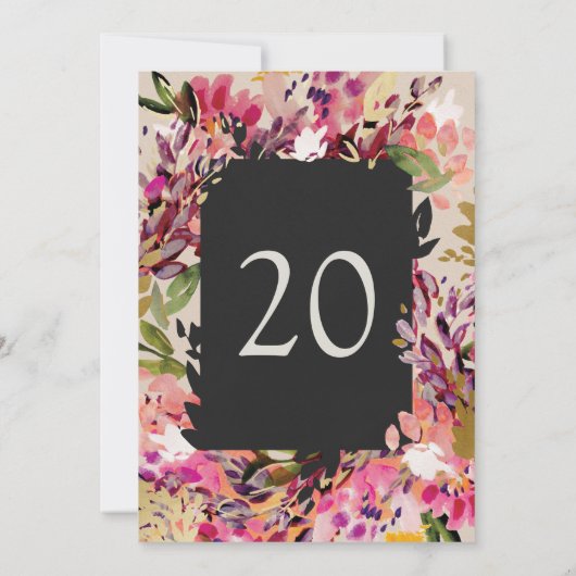 Bouquet romantique Hot rose noir Numéro de table (Dos)