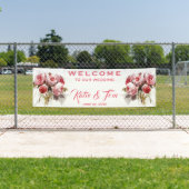Bouquet Rose - Bannière Mariage pendante (En situation)