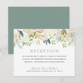 Bouquet Rose Blanche | Invitation de Réception (Devant / Derrière)