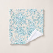 Bouquet Rose bleu Jardin Motif Floral (Gant de toilette)