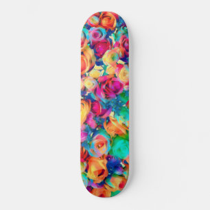 Bouquet Rose coloré Skateboard - Art