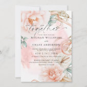 Bouquet Rose de corail pâle Invitation (Devant)