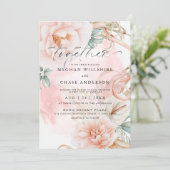 Bouquet Rose de corail pâle Invitation (Debout devant)