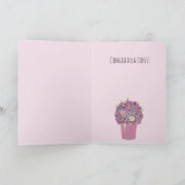 Bouquet rose de fleurs Carte d'anniversaire (Intérieur)