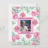 Bouquet rose floral Carte de remerciements de symp (Devant)