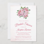 Bouquet Rose Floral Douche nuptiale Invitations (Devant)