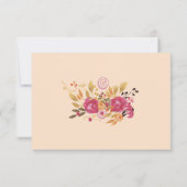 Bouquet rose floral sur Peach Pastel Wedding RSVP (Dos)