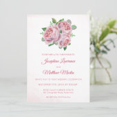 Bouquet Rose Rose Floral Mariages Invitations (Debout devant)
