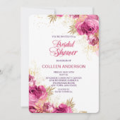 Bouquet Rose Rosée Invitation à la douche nuptiale (Devant)