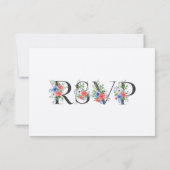 Bouquet rouge blanc et bleu | Carte RSVP Options d (Dos)