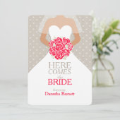 Bouquet rouge mariée graphique invitations de douc (Debout devant)