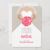 Bouquet rouge mariée graphique invitations de douc (Devant)