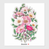 Bouquet roze en White Wild Roos Flowers Sticker (Vel)