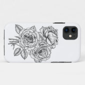Bouquet rozen in zwart-wit Case-Mate iPhone case (Achterkant (horizontaal))