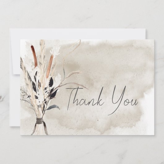 Bouquet Rustique Boho Carte de remerciements moder (Devant)