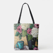 "Bouquet sac fourre-tout floral avec de café" (Dos)