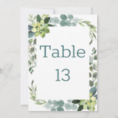 Bouquet sarcelle - Numéro de table (Dos)